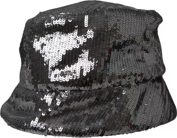 Silver Sequined Nylon Bucket Hat Men
