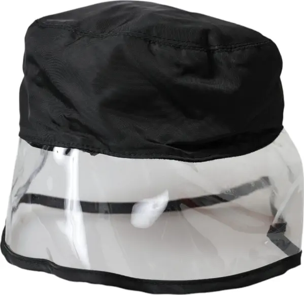 Black Polyester Plastic Bucket Hat Men