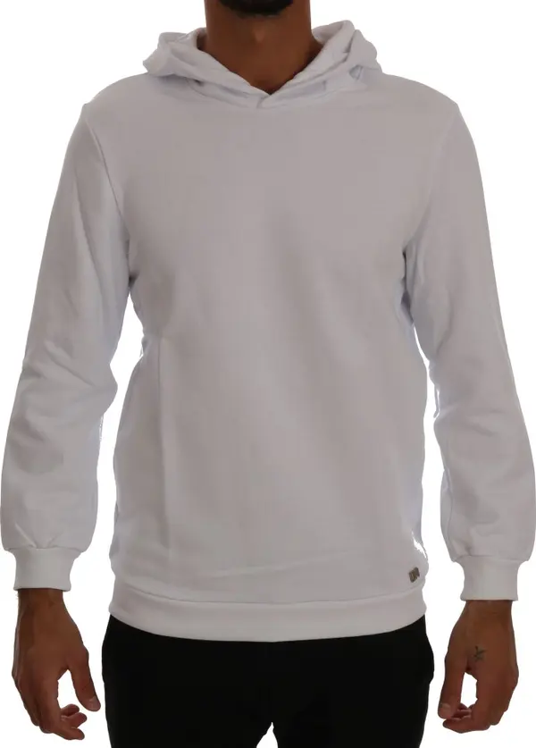 White Pullover Hodded Cotton Sweater