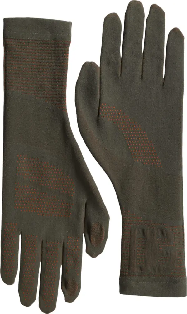 Brown Cotton Stretch Wrist Length Gloves