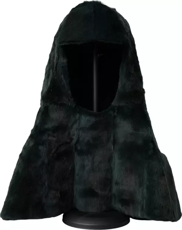 Black Weasel Fur Whole Head Wrap Hat