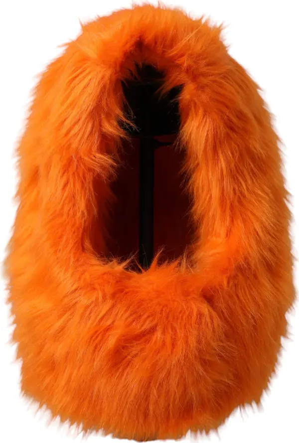 Orange Faux Fur Whole Head Wrap Hat