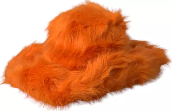 Orange Faux Fur Polyester Fedora Hat