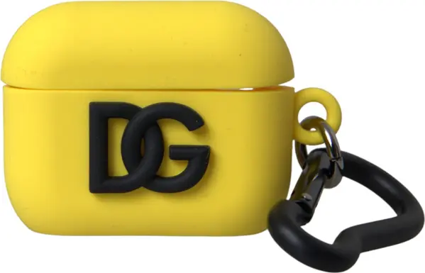 Yellow Silicone Logo Embossed Airpods Case
