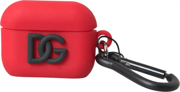 Red Silicone Rubber Logo Embossed Airpods Case