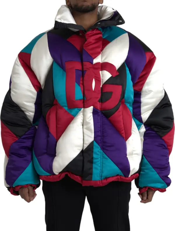 Multicolor Logo Windbreaker Puffer Jacket