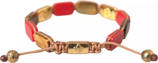 CZ Tiger Eye Red Coral 925 Silver Men Bracelet