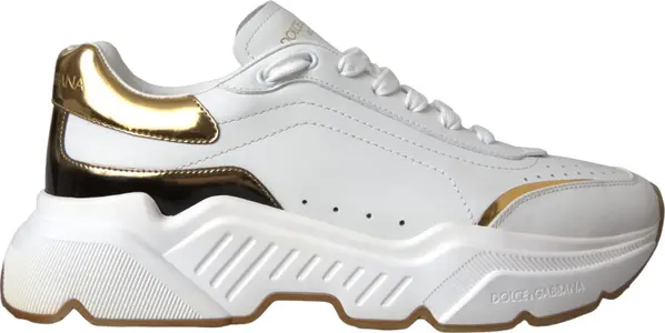 White Gold DAYMASTER Leather Sneakers Shoes