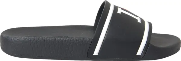 Black Leather I Love D&G Sandals Slides Shoes