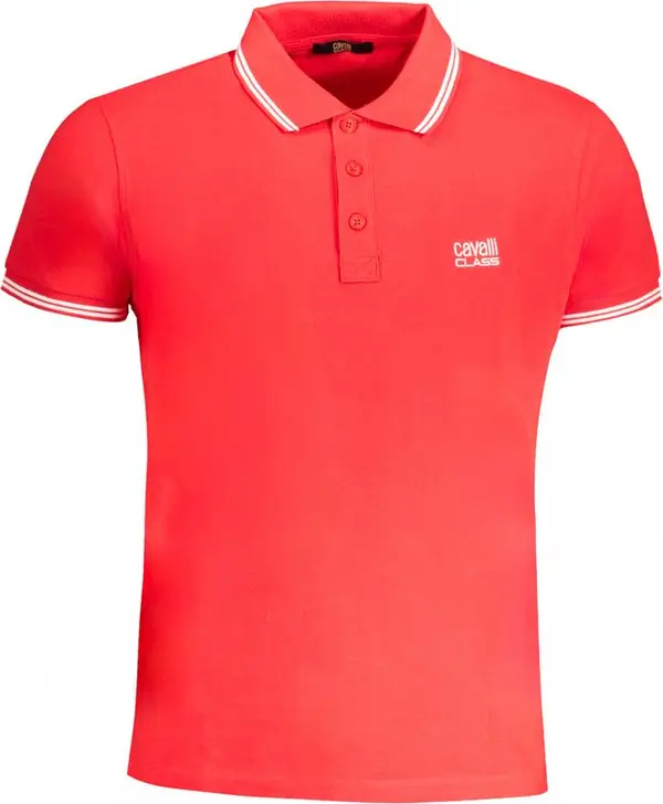 Red Cotton Men Polo Shirt