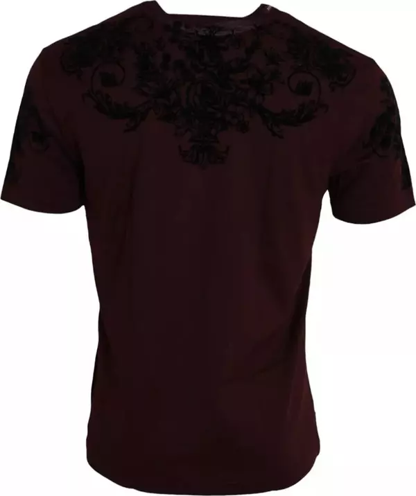 Maroon DG Crown Floral Crewneck Men T-shirt