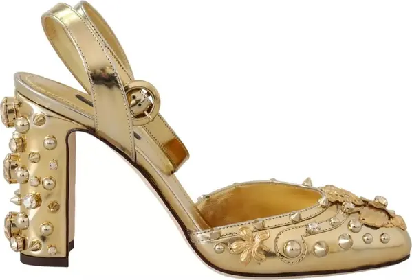Gold Studs Vally Slingback Sandals Shoes