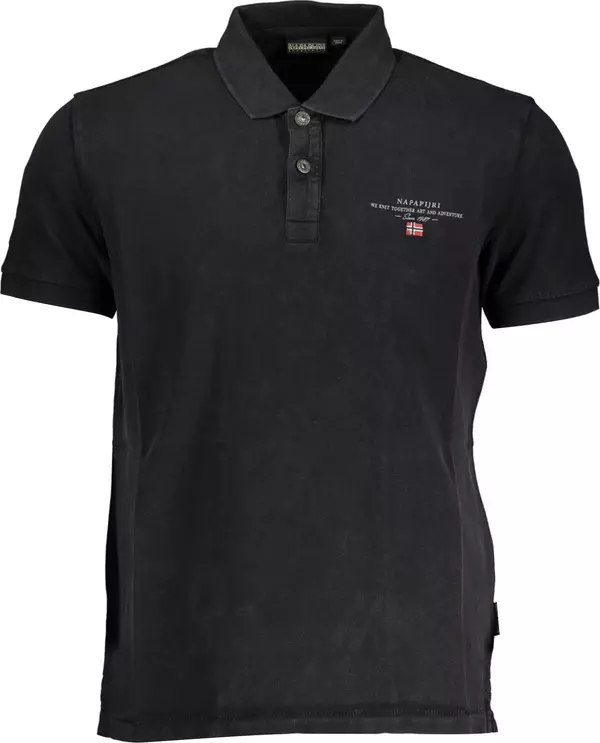 Black Cotton Polo Shirt