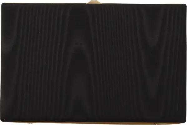 Black Silk Gold Frame Clutch Evening Party Purse Bag