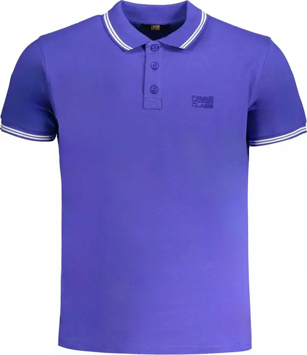 Blue Cotton Men's Polo Shirt