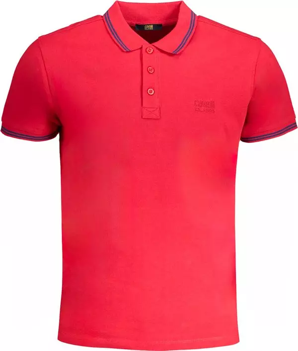 Red Cotton Men Polo Shirt
