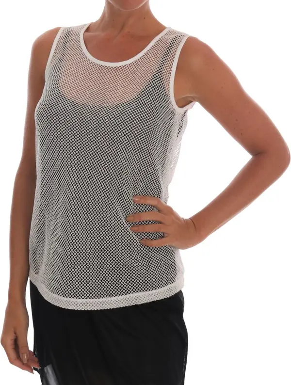 White Net Tank Transparent Top