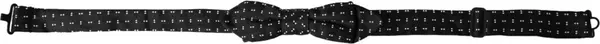 Black Silk Patterned Adjustable Neck Men Papillon Bow Tie
