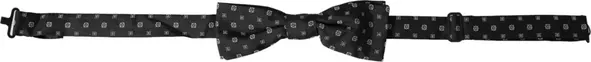 Black Silk Fantasy Adjustable Neck Men Papillon Bow Tie