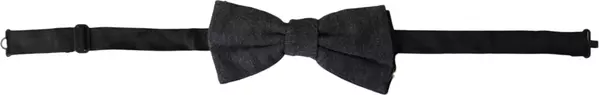 Dark Gray Silk Adjustable Neck Men Bow Tie