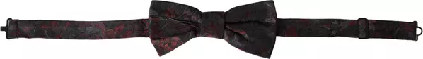 Red Black Floral Adjustable Neck Men Bow Tie