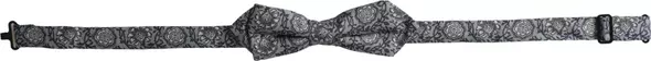 Gray Silk Patterned Adjustable Neck Men Bow Tie
