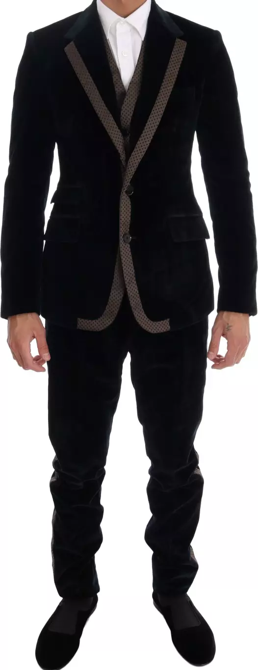 Blue Velvet Two Button Slim 3 Piece Suit