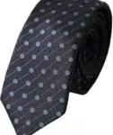Black Blue Polka Dot Silk Adjustable Men Tie
