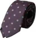 Purple 100% Silk Polka Dot Adjustable Men Tie