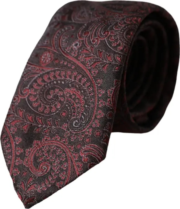 Bordeaux Patterned Silk Adjustable Men Tie
