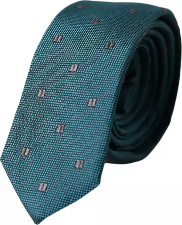 Green Patterned Silk Adjustable Men Tie