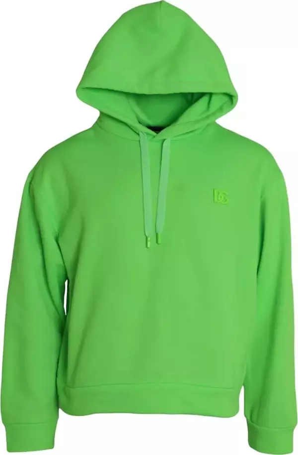Green Logo Hooded Pullover Sweatshirt Sweater