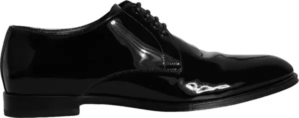 Black Calfskin Leather Derby Men Dress Shoes