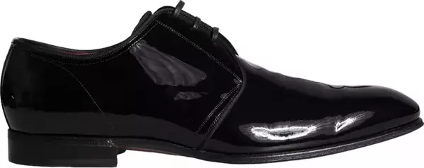 Black Patent Leather Derby Men Dress Shoes