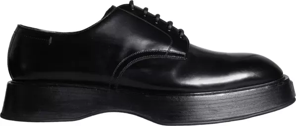 Black Calf Leather Derby Formal Dress Shoes