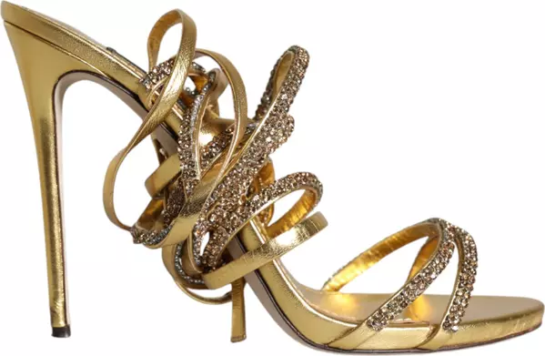 Gold Crystals Keira Heels Sandals Shoes