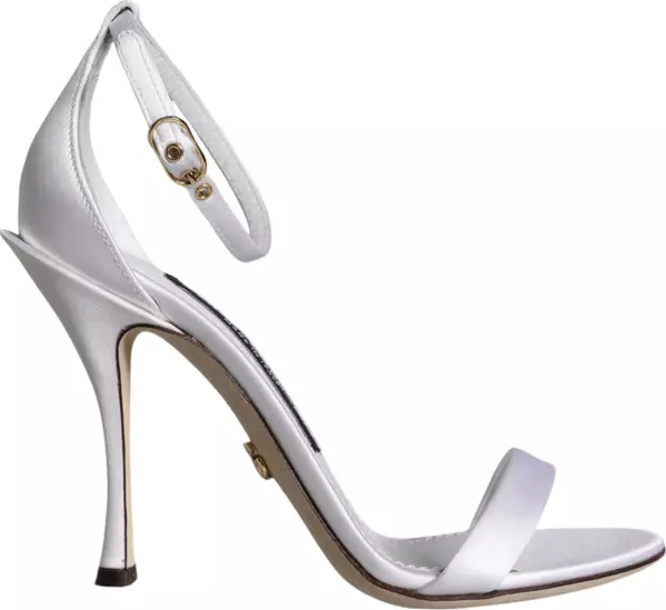 White KEIRA Heels Ankle Strap Sandals Shoes