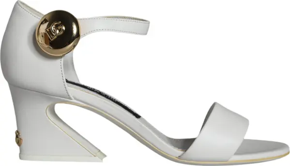White Leather Heels Keira Sandals Shoes