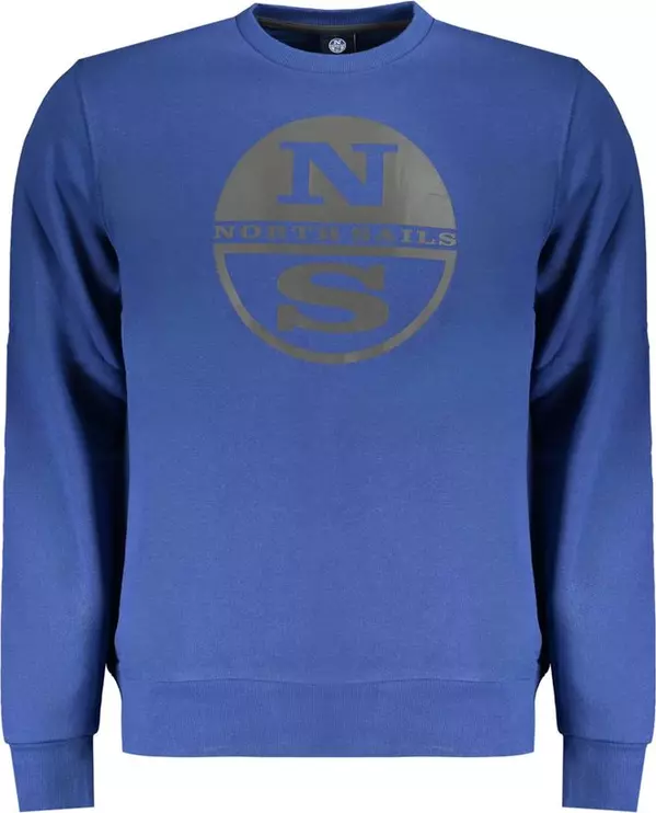 Blue Cotton Men Sweater