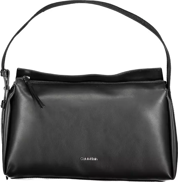 Black Polyester Women Handbag