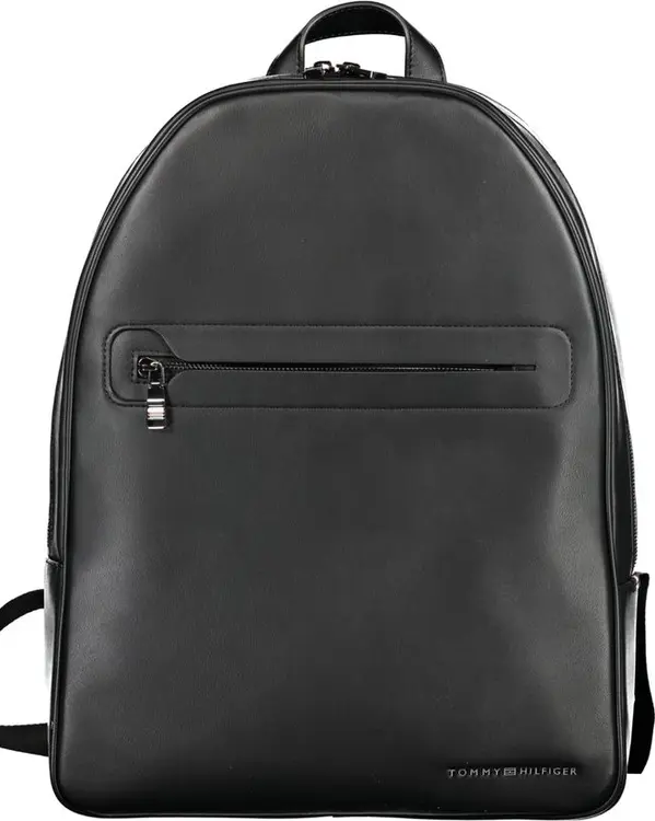 Nero Polyurethane Men Backpack