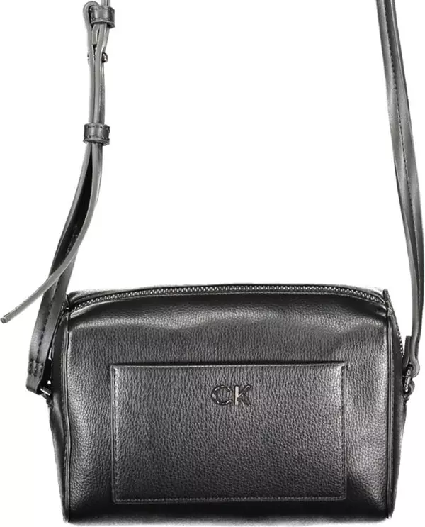 Black Polyester Women Shoulder Bag