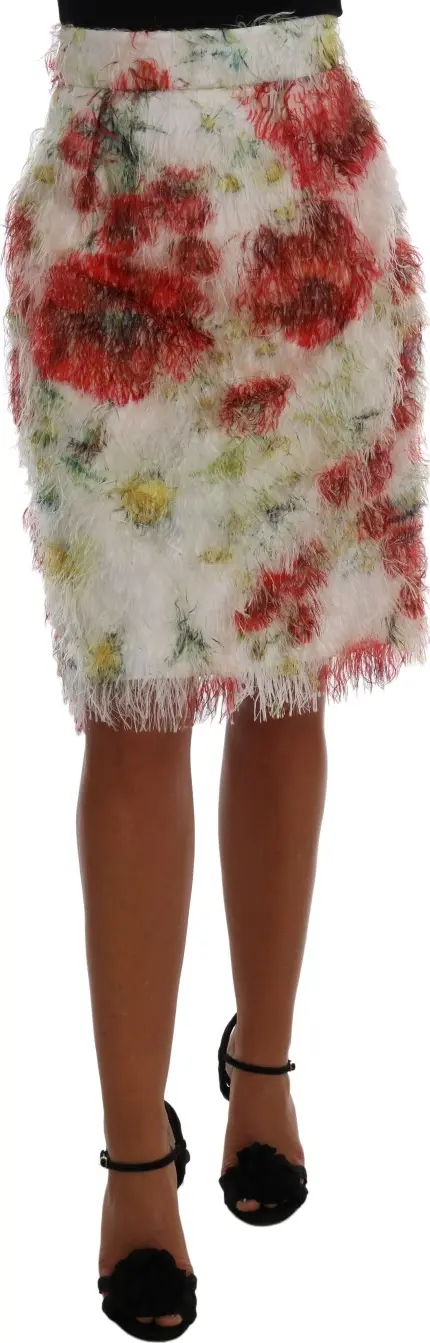 Floral Patterned Pencil Straight Skirt