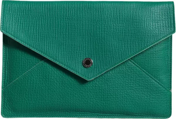 Green Leather Handbag Clutch Mini Purse Pouch Tablet Case