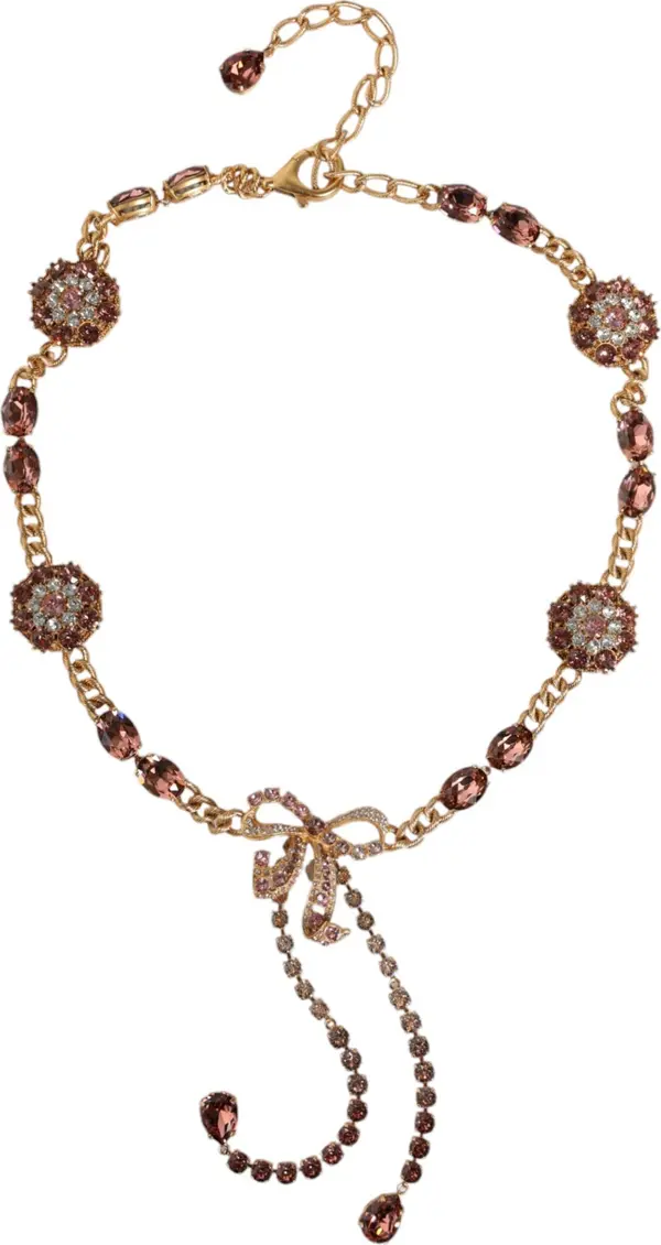 Gold Tone Brass Crystal Embellished Waist Chain Belt