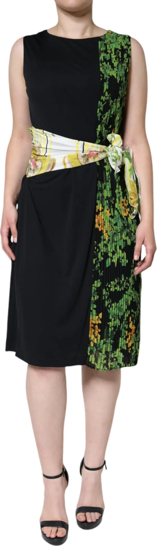 Multicolor Floral Sheath Knee Length Dress