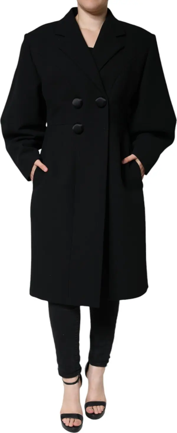 Black Double Breasted Trench Coat Jacket