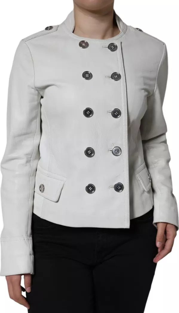 White Double Breasted Blazer Coat Jacket