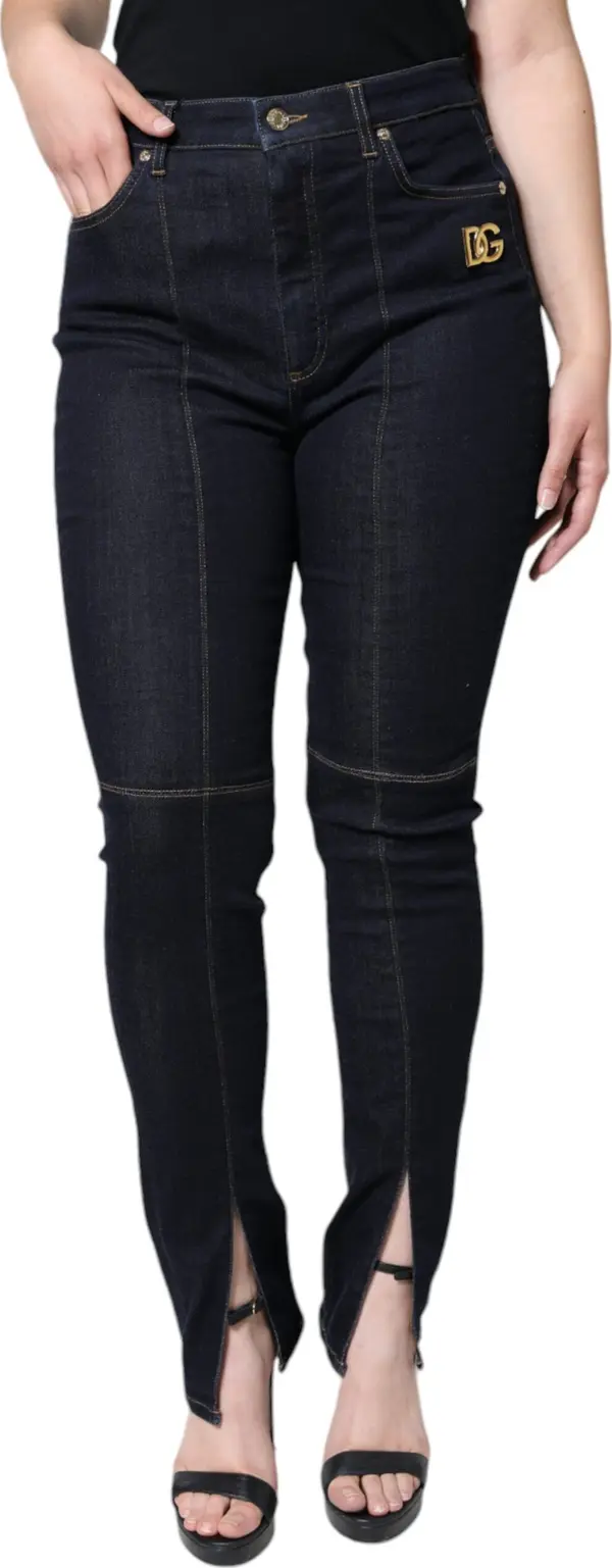 Black Cotton Blend Skinny Denim Jeans