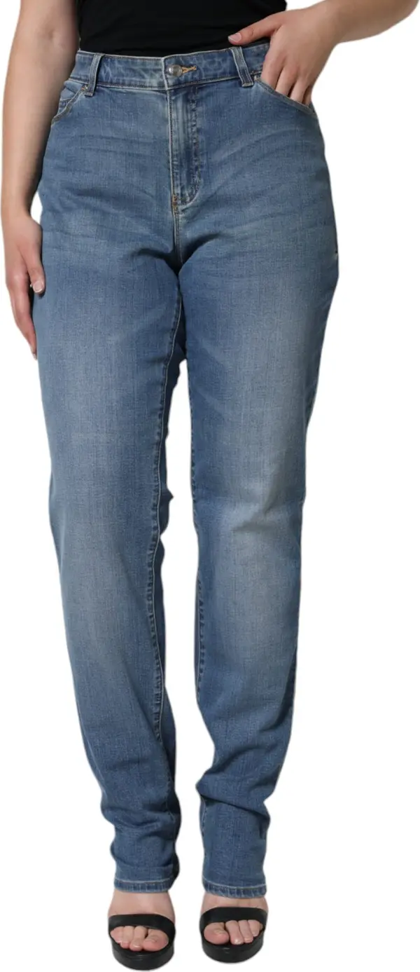 Blue Washed High Waisted Skinny Women Denim Jeans